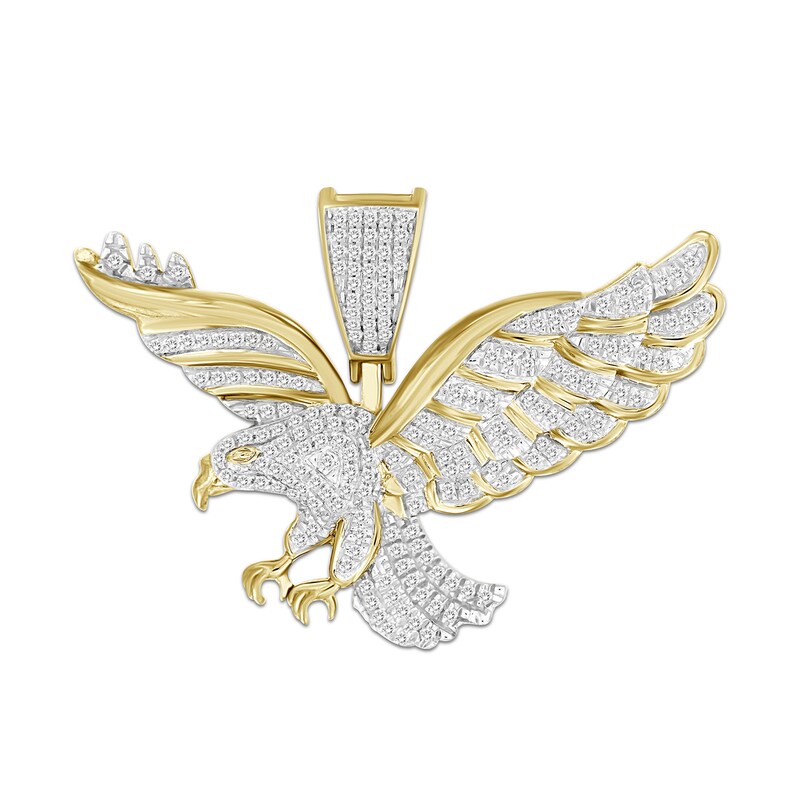 0.50 CT. T.W. Diamond Flying Eagle Charm in Sterling Silver with 14K Gold Plate