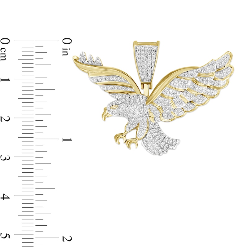 0.50 CT. T.W. Diamond Flying Eagle Charm in Sterling Silver with 14K Gold Plate