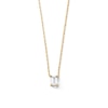 Thumbnail Image 1 of Emerald-Cut White Lab-Created Sapphire Solitaire Necklace in 10K Gold