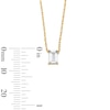 Thumbnail Image 3 of Emerald-Cut White Lab-Created Sapphire Solitaire Necklace in 10K Gold