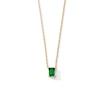 Thumbnail Image 1 of Emerald-Cut Lab-Created Emerald Solitaire Necklace in 10K Gold