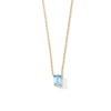 Thumbnail Image 1 of Emerald-Cut Swiss Blue Topaz Solitaire Necklace in 10K Gold