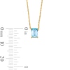 Thumbnail Image 3 of Emerald-Cut Swiss Blue Topaz Solitaire Necklace in 10K Gold