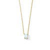 Thumbnail Image 1 of Emerald-Shaped Lab-Created Opal Solitaire Necklace in 10K Gold
