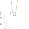 Thumbnail Image 3 of Emerald-Shaped Lab-Created Opal Solitaire Necklace in 10K Gold