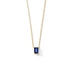 Thumbnail Image 1 of Emerald-Cut Blue Lab-Created Sapphire Solitaire Necklace in 10K Gold