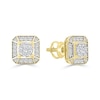 Thumbnail Image 1 of 0.25 CT.T.W. Multi-Diamond Octagon Stud Earrings in Sterling Silver with 14K Gold Plate