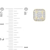 Thumbnail Image 2 of 0.25 CT.T.W. Multi-Diamond Octagon Stud Earrings in Sterling Silver with 14K Gold Plate