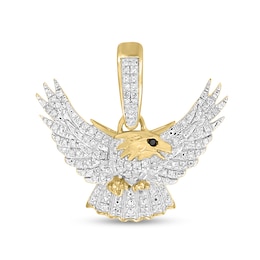 0.15 CT.T.W. Black and White Diamond Charm in Sterling Silver with 14K Gold Plate