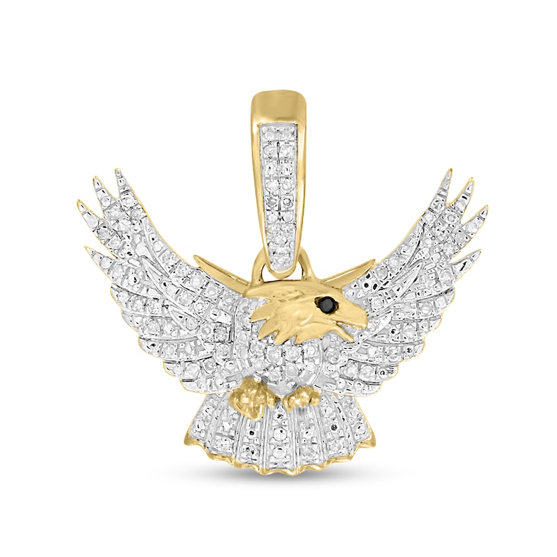 0.15 CT.T.W. Black and White Diamond Charm in Sterling Silver with 14K Gold Plate