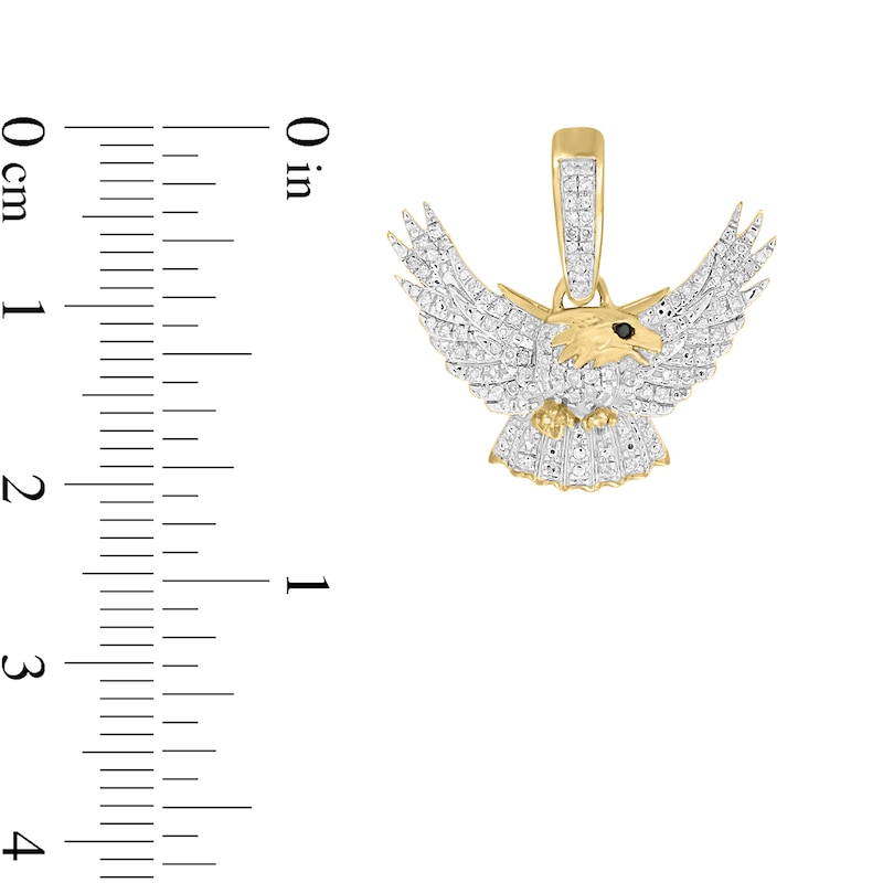 0.15 CT.T.W. Black and White Diamond Charm in Sterling Silver with 14K Gold Plate