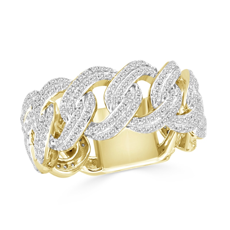1.00 CT. T.W. Diamond Curb Link Fashion Ring 10K Gold