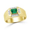 Thumbnail Image 1 of 0.25 CT. T.W. Emerald-Cut Lab-Created Emerald and Certified Lab-Grown Diamond Ring in 10K Gold (F/SI2)
