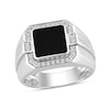 Thumbnail Image 1 of Radiant-Cut Black Onyx and 0.25 CT. T.W. Diamond Ring in 10K White Gold