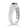 Thumbnail Image 2 of Blue Lab-Created Sapphire and 0.25 CT. T.W. Certified Lab-Grown Diamond Ring in 10K White Gold (F/SI2)