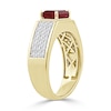 Thumbnail Image 2 of Emerald-Cut Lab-Created Ruby and 0.50 CT. T.W. Certified Lab-Grown Diamond Ring in 10K Gold (F/SI2)