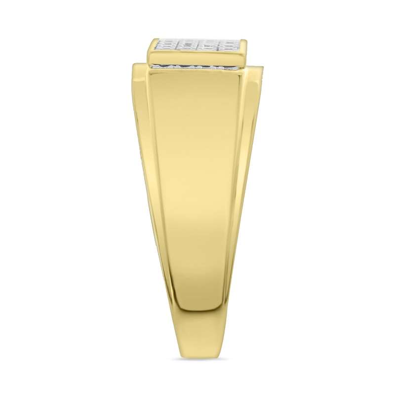 0.25 CT. T.W. Mulit-Diamond Pavé Rectangle Ring 10K Gold