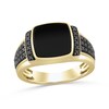 Thumbnail Image 1 of Cushion-Cut Black Onyx and 0.50 CT. T.W. Black Diamond Ring in 10K Gold