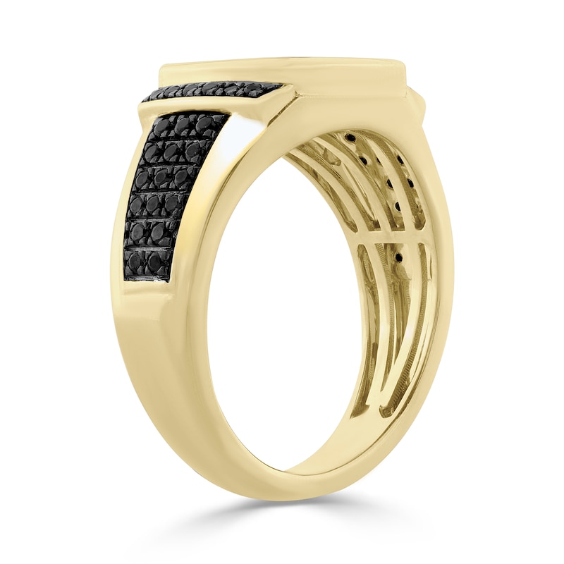 Cushion-Cut Black Onyx and 0.50 CT. T.W. Diamond Ring 10K Gold