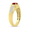 Thumbnail Image 2 of Lab-Created Ruby and 0.25 CT. T.W. Certified Lab-Grown Diamond Ring in 10K Gold (F/SI2)
