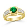 Thumbnail Image 1 of Lab-Created Emerald and 0.25 CT. T.W. Certified Lab-Grown Diamond Ring in 10K Gold (F/SI2)