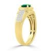 Thumbnail Image 2 of Lab-Created Emerald and 0.25 CT. T.W. Certified Lab-Grown Diamond Ring in 10K Gold (F/SI2)