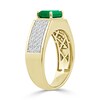 Thumbnail Image 2 of Emerald-Cut Lab-Created Emerald and 0.50 CT.T.W. Certified Lab-Grown Diamond Ring in 10K Gold (F/SI2)