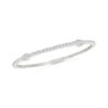 Thumbnail Image 1 of White Lab-Created Sapphire Beaded Bangle Bracelet in Sterling Silver
