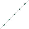Thumbnail Image 1 of Oval Lab-Created Emerald and White Lab-Created Sapphire Bracelet in Sterling Silver - 7"