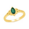 Thumbnail Image 1 of Marquise-Cut Lab-Created Emerald Celtic Trinity Knot Ring in Sterling Silver with 24K Gold Plate