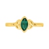 Thumbnail Image 2 of Marquise-Cut Lab-Created Emerald Celtic Trinity Knot Ring in Sterling Silver with 24K Gold Plate