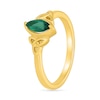 Thumbnail Image 3 of Marquise-Cut Lab-Created Emerald Celtic Trinity Knot Ring in Sterling Silver with 24K Gold Plate