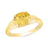 Thumbnail Image 1 of Oval Citrine East-West Solitaire Ring in Sterling Silver with 24K Gold Plate
