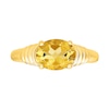 Thumbnail Image 2 of Oval Citrine East-West Solitaire Ring in Sterling Silver with 24K Gold Plate