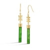 Thumbnail Image 1 of Jade Cylinder Drop Earrings in Sterling Silver with 18K Yellow Gold Plate