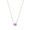 Thumbnail Image 1 of Emerald-Cut Amethyst East West Solitaire Necklace in 10K Gold