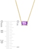 Thumbnail Image 3 of Emerald-Cut Amethyst East West Solitaire Necklace in 10K Gold