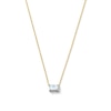 Thumbnail Image 1 of Emerald-Shaped Lab-Created Opal East West Solitaire Necklace in 10K Gold