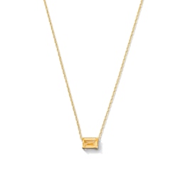 Emerald-Cut Citrine East West Solitaire Necklace in 10K Gold