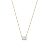 Thumbnail Image 1 of Emerald-Cut White Lab-Created Sapphire East West Solitaire Necklace in 10K Gold