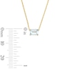 Thumbnail Image 3 of Emerald-Cut Aquamarine East West Solitaire Necklace in 10K Gold