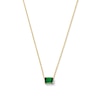 Thumbnail Image 1 of Emerald-Cut Lab-Created Emerald East West Solitaire Necklace in 10K Gold