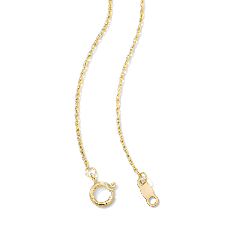 Emerald-Cut Lab-Created Emerald East West Solitaire Necklace in 10K Gold