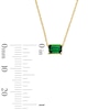 Thumbnail Image 3 of Emerald-Cut Lab-Created Emerald East West Solitaire Necklace in 10K Gold