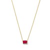 Thumbnail Image 1 of Emerald-Cut Lab-Created Ruby East West Solitaire Necklace in 10K Gold