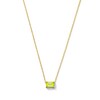 Thumbnail Image 1 of Emerald-Cut Peridot East West Solitaire Necklace in 10K Gold