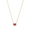 Thumbnail Image 1 of Emerald-Cut Garnet East West Solitaire Necklace in 10K Gold