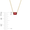 Thumbnail Image 3 of Emerald-Cut Garnet East West Solitaire Necklace in 10K Gold