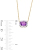 Thumbnail Image 3 of Emerald-Cut Amethyst and 0.10 CT. T.W. Lab-Grown Diamond Necklace in 10K Gold (F/SI2)