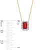 Thumbnail Image 3 of Emerald-Cut Garnet and 0.10 CT. T.W. Lab-Grown Diamond Necklace in 10K Gold (F/SI2)